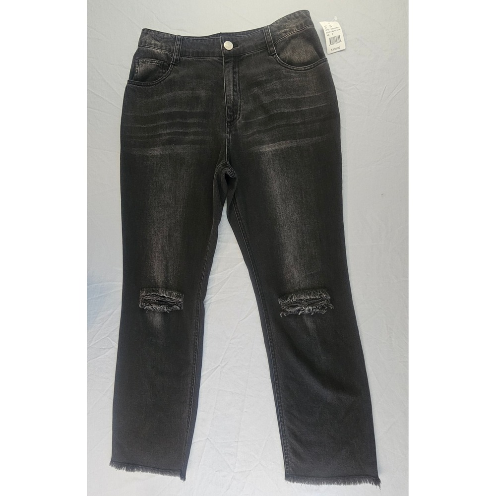 Cloth & Stone Straight Distressed Sz 27 (meas 28") Jeans in Faded Black NWT L369